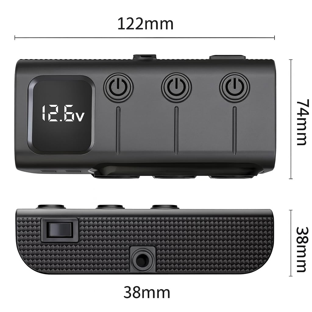 THAR Caricatore per auto 120 W, voltmetro e USB-C