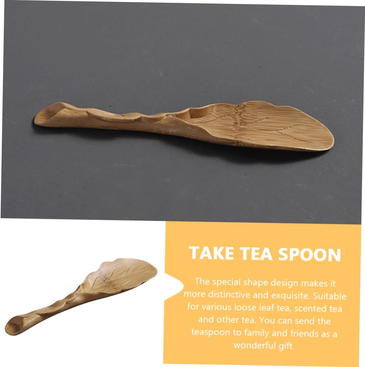 Practical Bamboo Tea Scoop Handcrafted Bamboo Tea Spoon Home Use Carved Design Easy to Clean