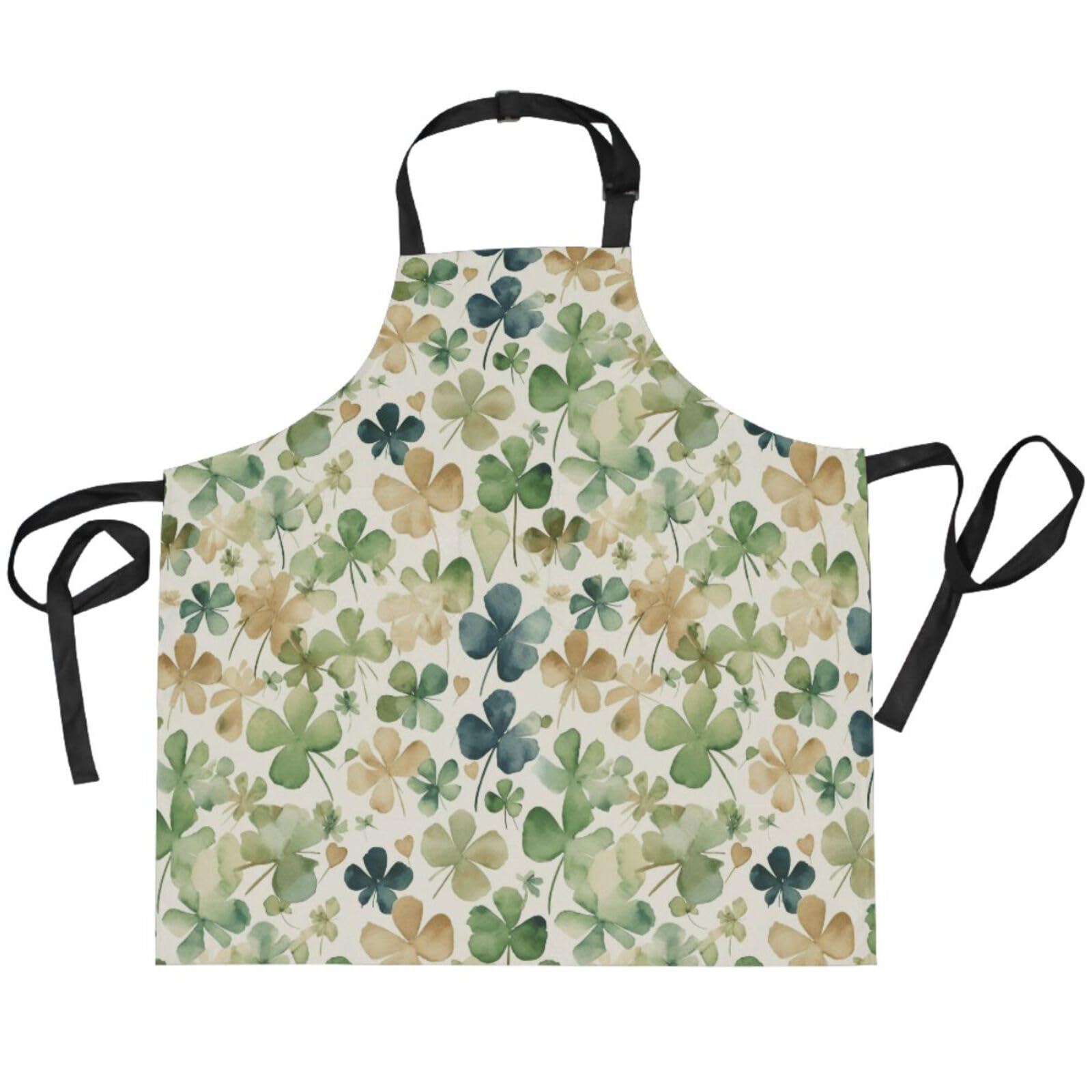 FRODOTGV Delantal de talla grande, verde, beige, acuarela, botánico, flores, servidor, delantal, impermeable, delantal para parrilla, Flor Botánica Acuarela Verde Beige, talla de un talla