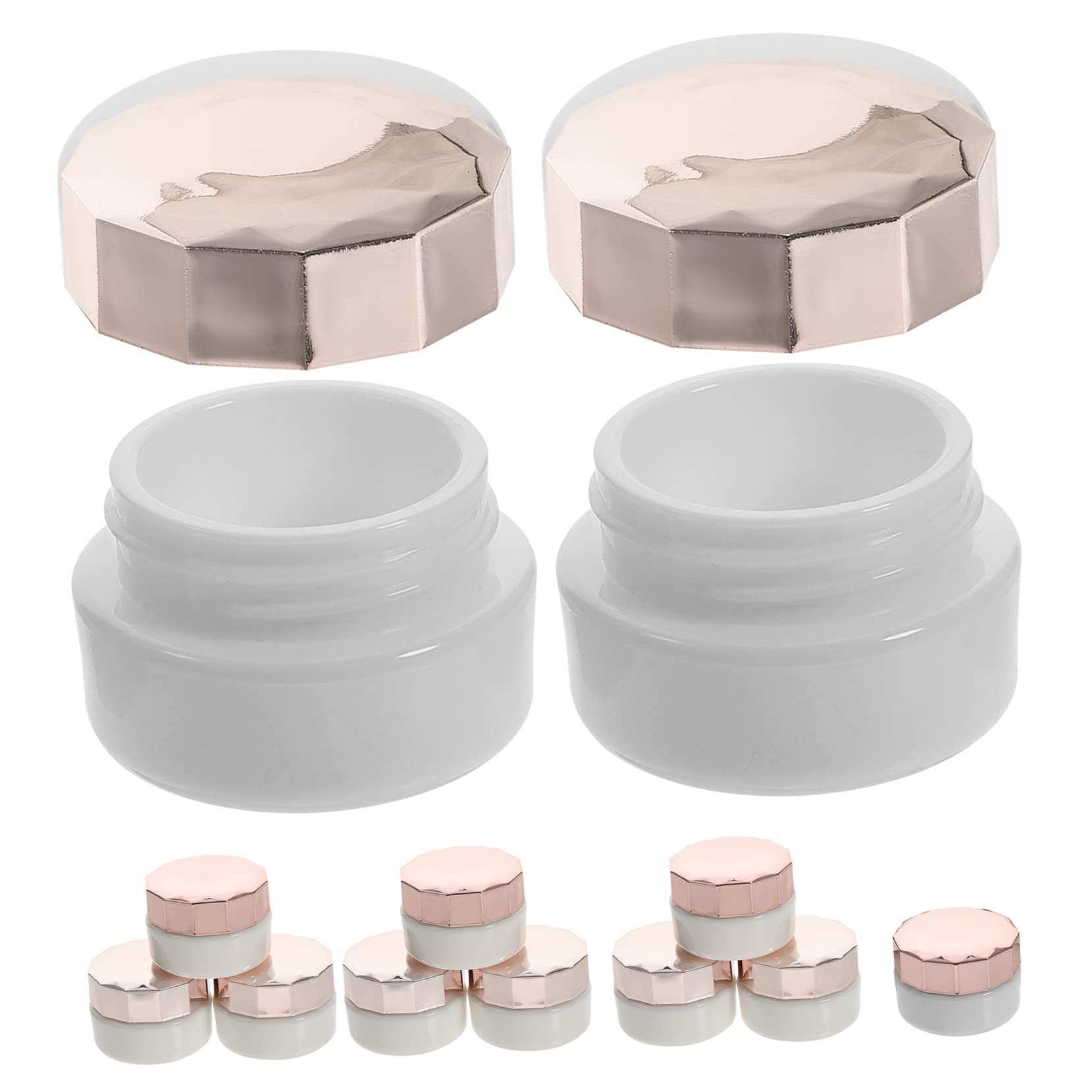 STOBOK 4er-set Mini-make-up-behälter-set Reise-kosmetik-aufbewahrungsbox Mit Deckel Leere Nachfüllbare Kunststoffgläser Für Cremelotion 12 Stück * 4
