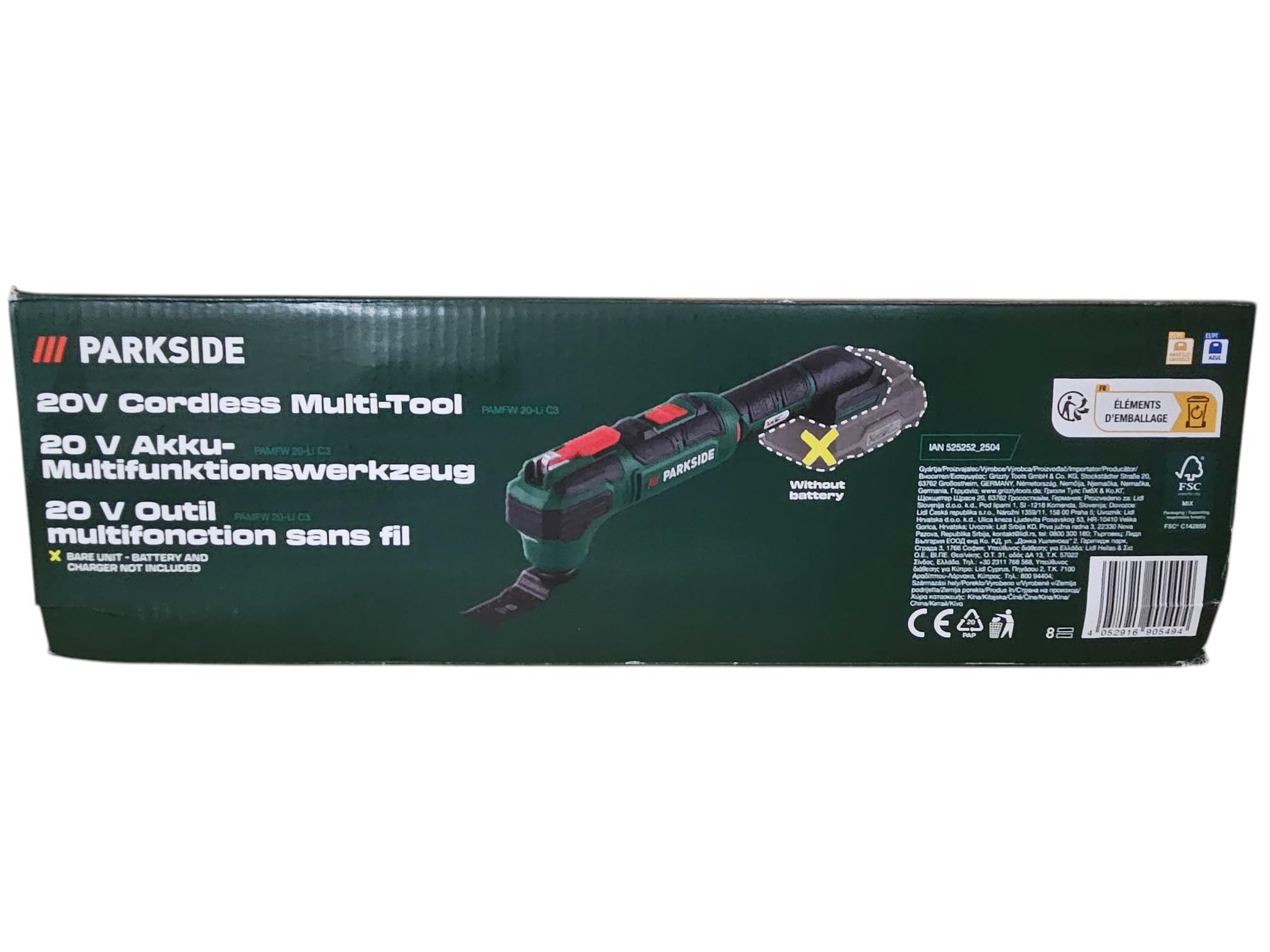 PARKSIDE PAMFW 20-Li 20 V Akku Multifunktionswerkzeug kompatibel Bosch Starlock