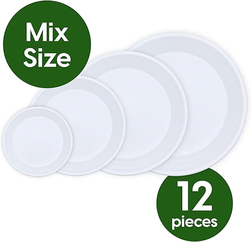 Miniatura 6 de SLS SUPPLY FLORA - Platos duraderos para plantas, paquete de 6 pulgadas, platillo para macetas, elegantes platillos para interiores y exteriores,