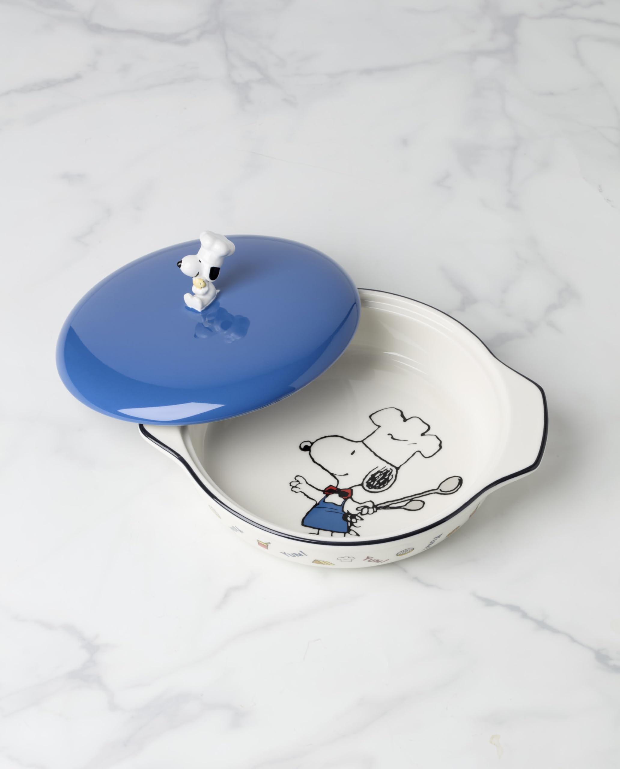 Amazon | Lenox シェフスヌーピーキャセロール皿 蓋付き | ストーン
