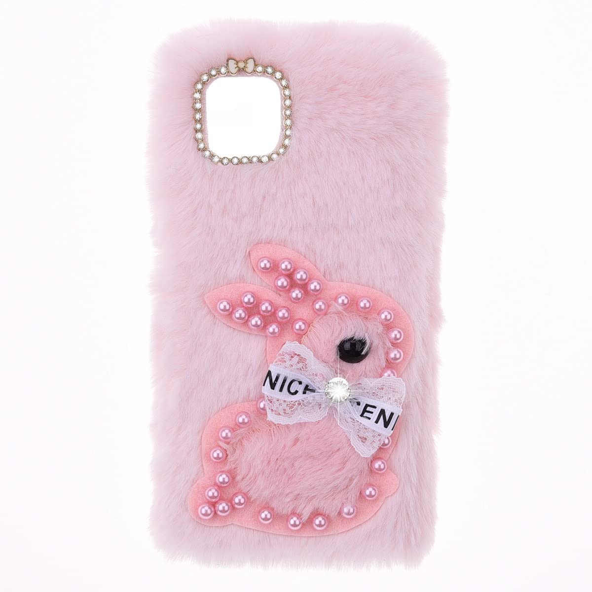 Peluche Coniglio Custodia per Motorola Edge 30 Ultra Phone Case Faux Pelliccia Luccichio Diamante Caso Gifts Cute Orecchie da Coniglio Carino Soffice Cover Coperchio per Motorola Edge 30 Ultra,Viola
