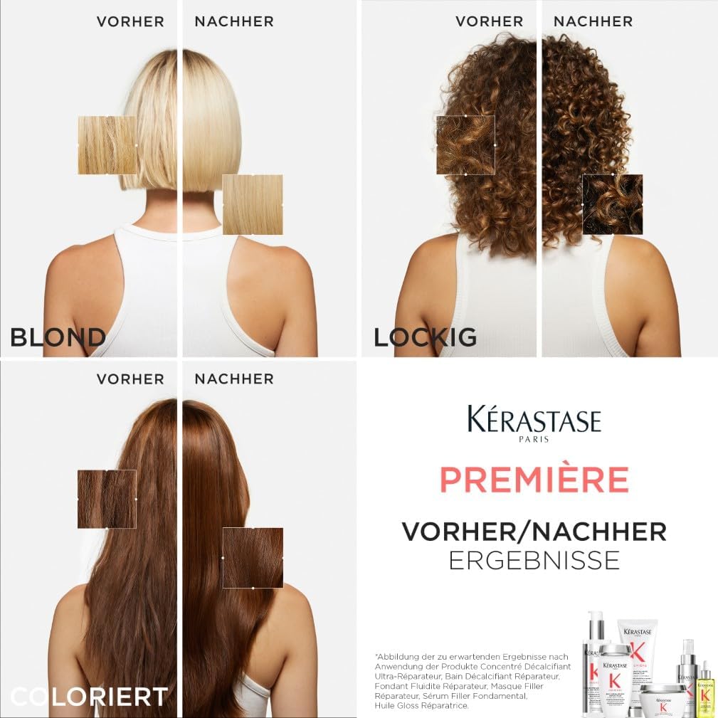 Kérastase Première Masque Filler Réparateur Hair Mask, Reparierende Haarmaske gegen Haarbruch für geschädigtes Haar, Mit Peptiden und Glycin