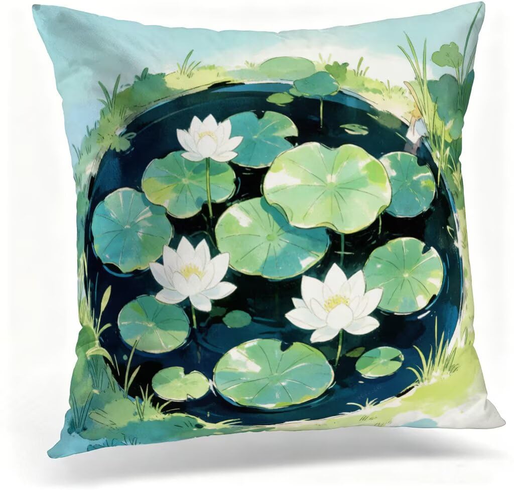 Coussin décoratif vert fleur 60x60 en lin de qualité avec impression recto verso durable
