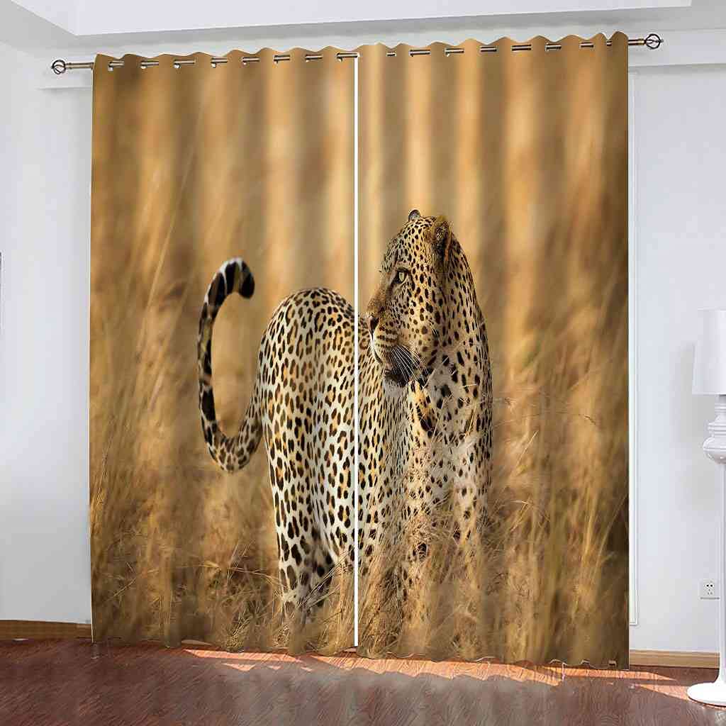 Rideaux occultants 100% polyester isolant phonique guépard 3D