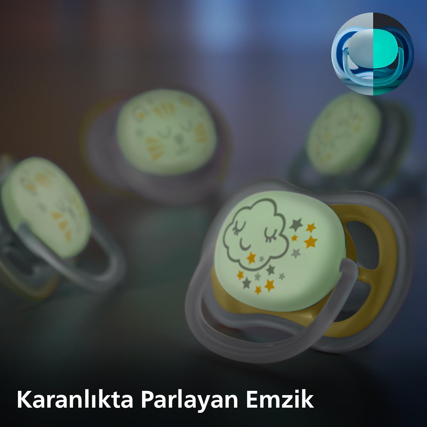 Philips Avent Ultra Air Gece Emzik, 18 Ay+, 2’li Paket, Karanlıkta Parlayan, Ortodontik Silikon, Geniş Hava Delikli, Mikrodalga Sterilize Edilebilir, BPA İçermez, SCF376/01