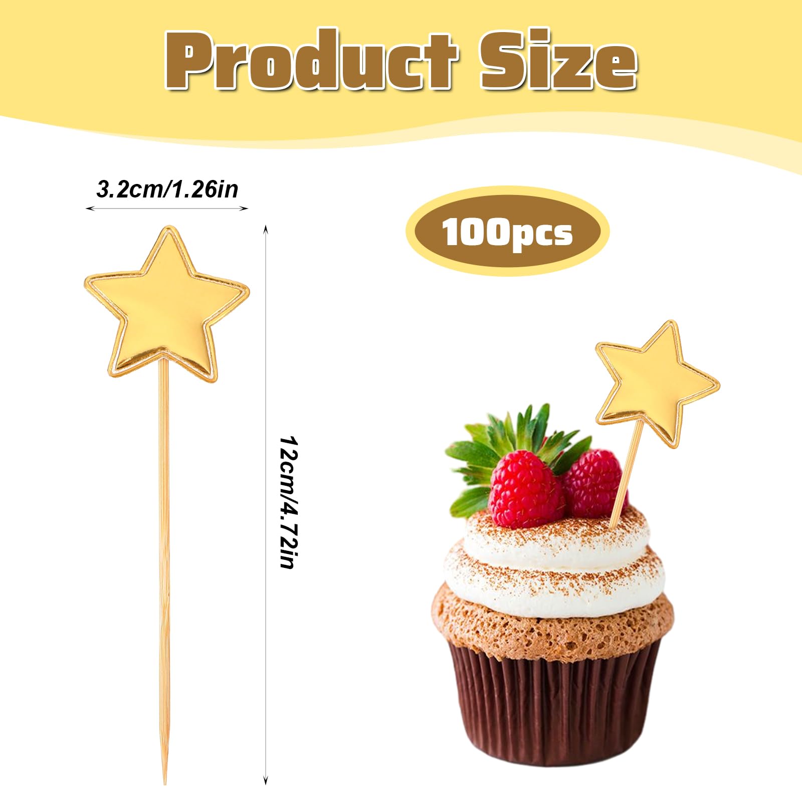 30 Topper Per Cupcake A Forma Di Stella - Azzurri, In Legno E Glitter, Decorazioni Per Torte E Dessert, Ideali Per Matrimoni E Feste Di Compleanno - 2