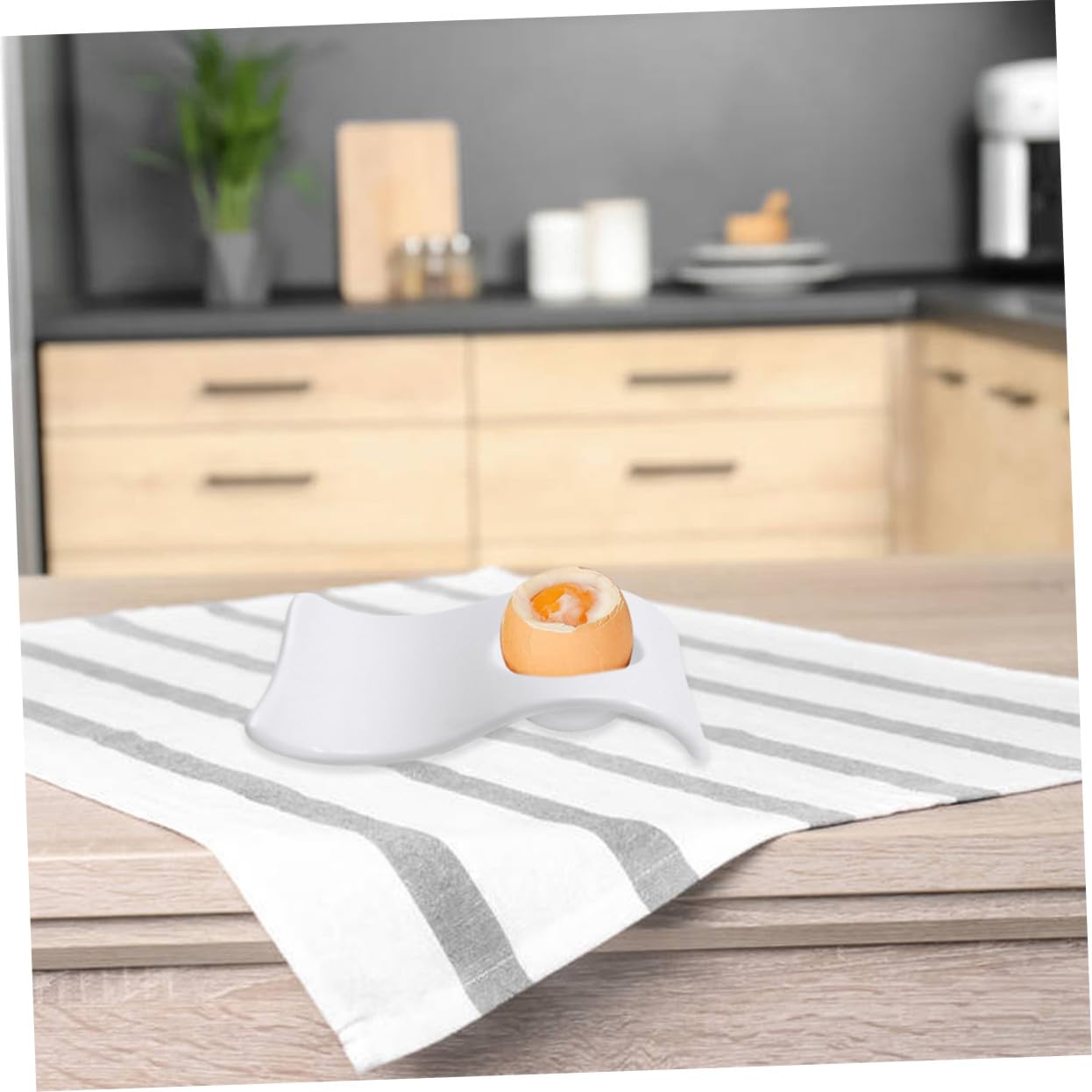 Porte-œufs Assiettes Élégantes 6 Pièces en Céramique Blanche Design Moderne et Fonctionnel Supports Pratiques pour Œufs Durs pour Petit-déjeuner