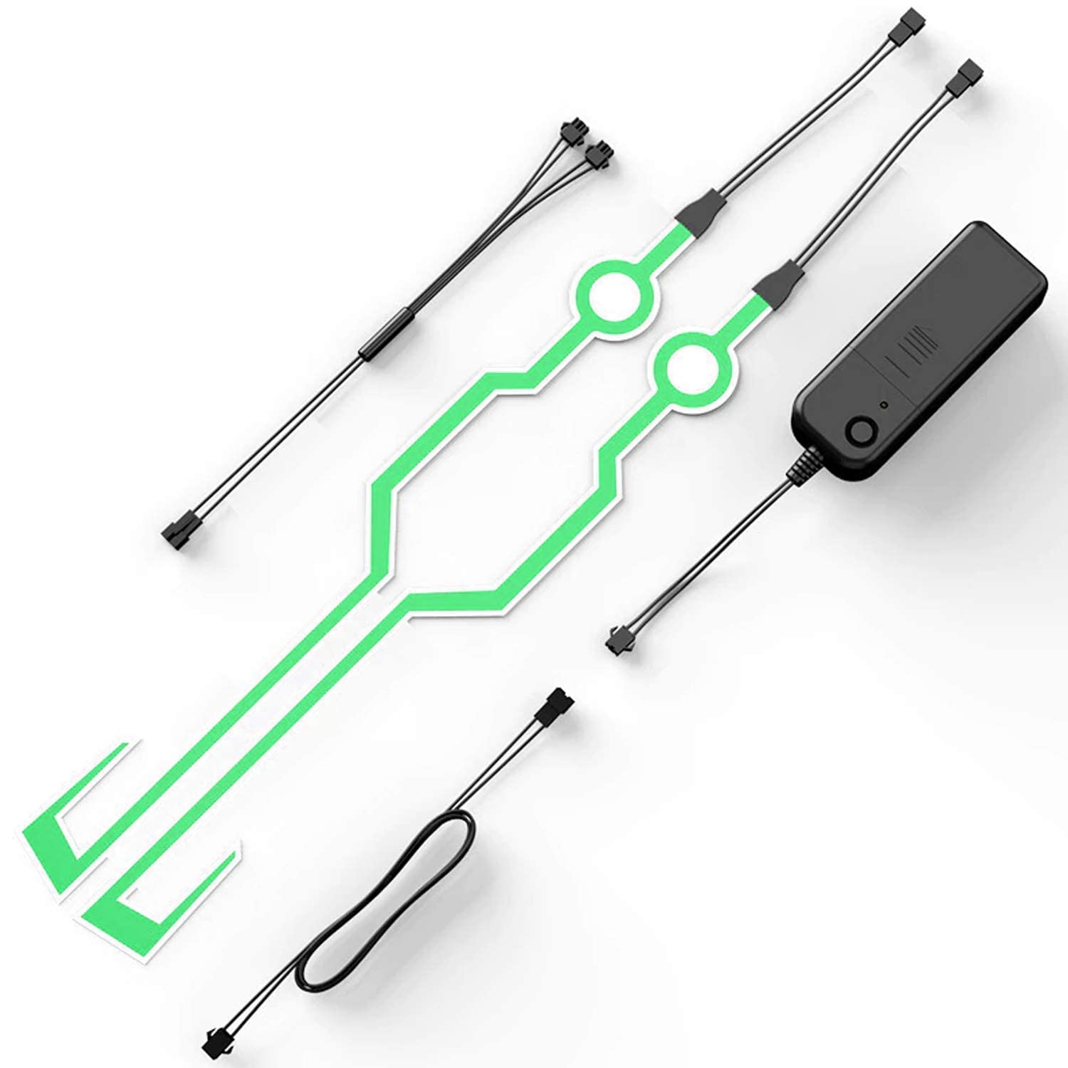 3 Modes Flashing Night LED Helmet Light Strip with Bike Motorcycle Riding Signal Sticker at Night Constant Modes- Green