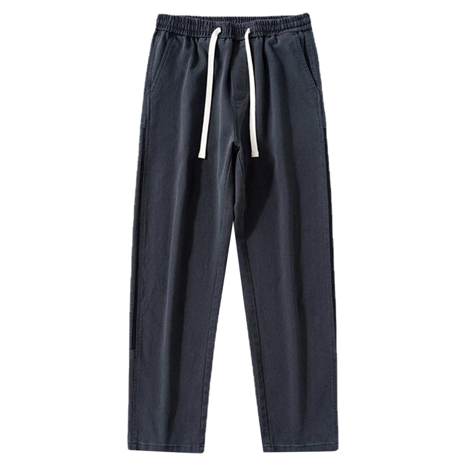 SRZYMJ Jogginghose Herren Baumwolle Elastische Taille Freizeithose Lange Sport Hose Fitness Sweat Hosen Jogger Trainingshose Freizeit Sporthose mit Kordelzug Atmungsaktiv Laufhose Wanderhose