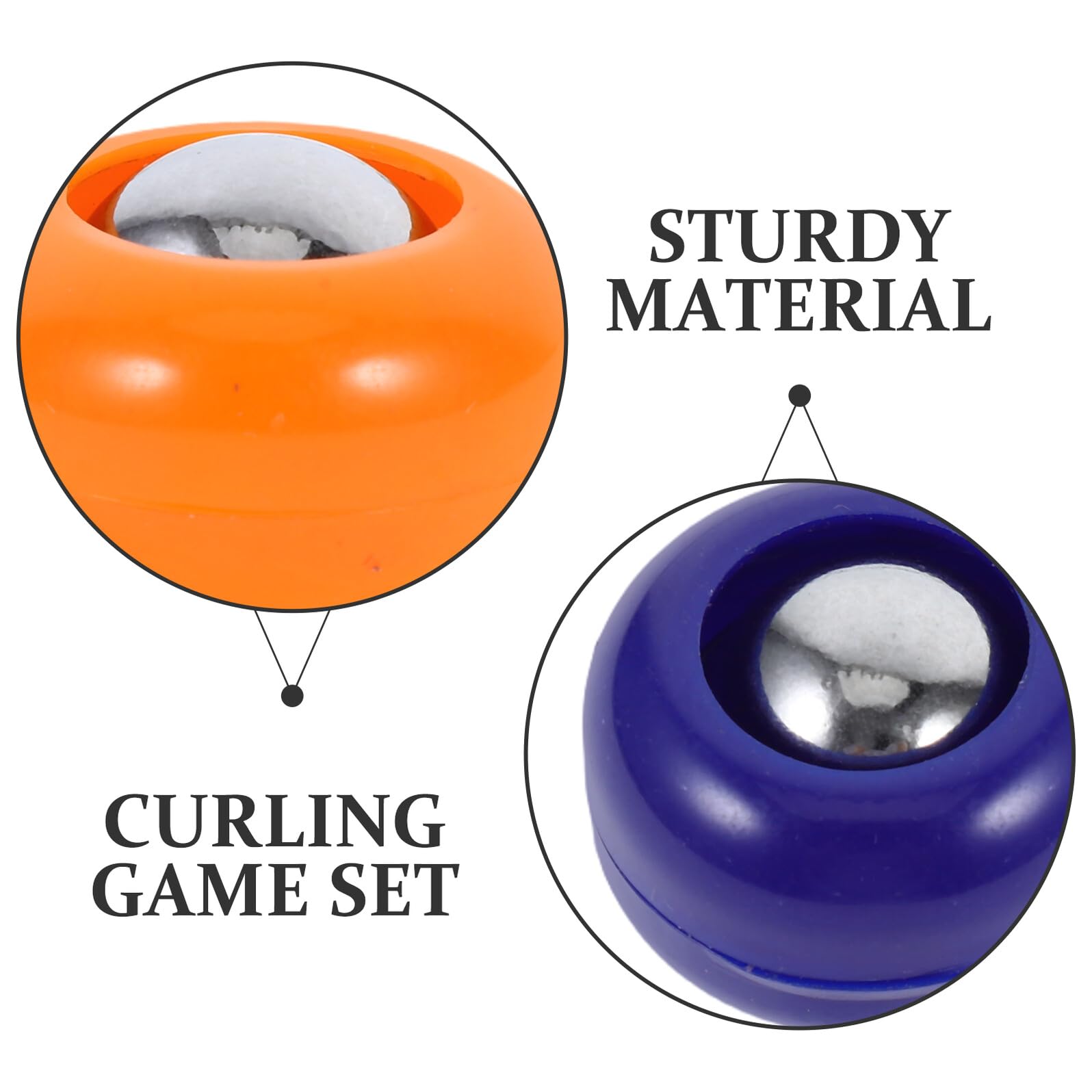 Lot de 20 Mini Palets de Jeu de Curling Bowling en Polypropylène, Bleu et Orange, Accessoires pour Mini Jeu de Palets, Utilisation Intérieure et Extérieure, Jeux de Société
