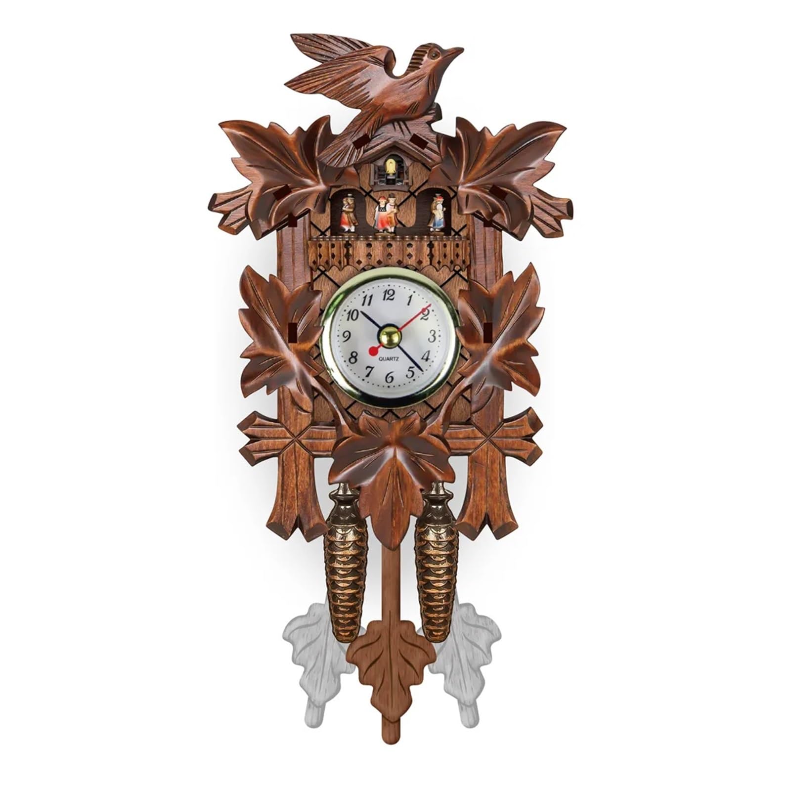 Gsclz Color-4 Wall Clock Chimes Cuckoo Vintage Wooden Clocks Sitting Room For Wall Art Home Office Decoration(Color-4)