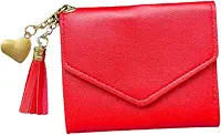 Carteira feminina Porta Cartão couro sintético slim pequena (Vermelho)