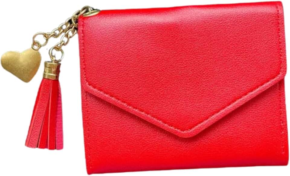 Carteira feminina Porta Cartão couro sintético slim pequena (Vermelho)