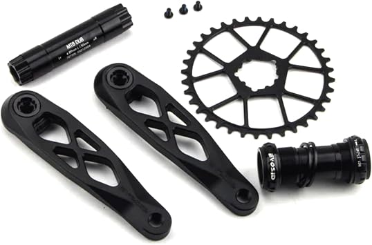 Ultralight MTB 165/170/175mm Crank Set,32T 34T 36T 38T Single Speed Mountain Bike Cycling Road Bike Crank Arm Set Dub Axis 29mm Mountain Bicycle Crank Set