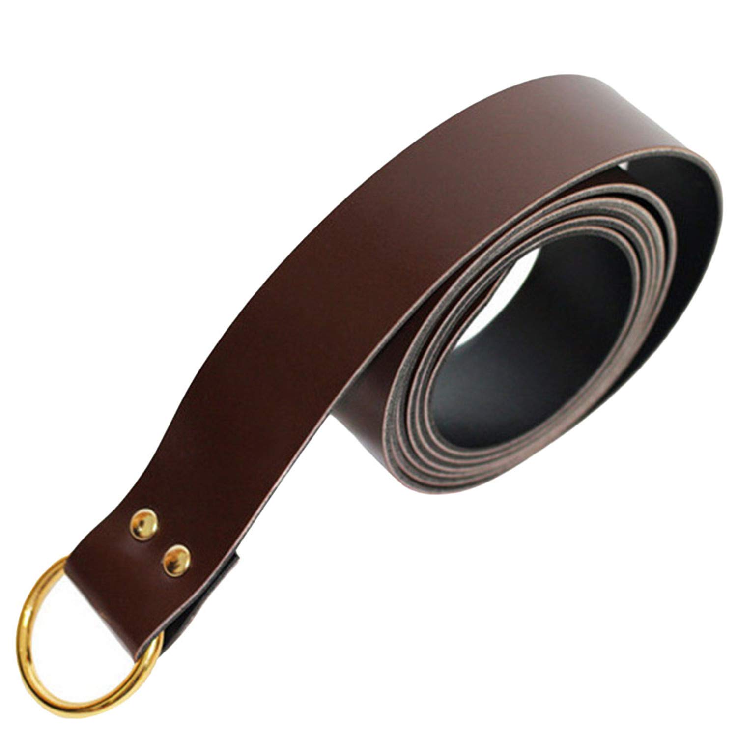Andongnywell Unisex Leather Belt Ring Leather with Medieval Knight Costume Waist Strap Waist Cinch Waistband