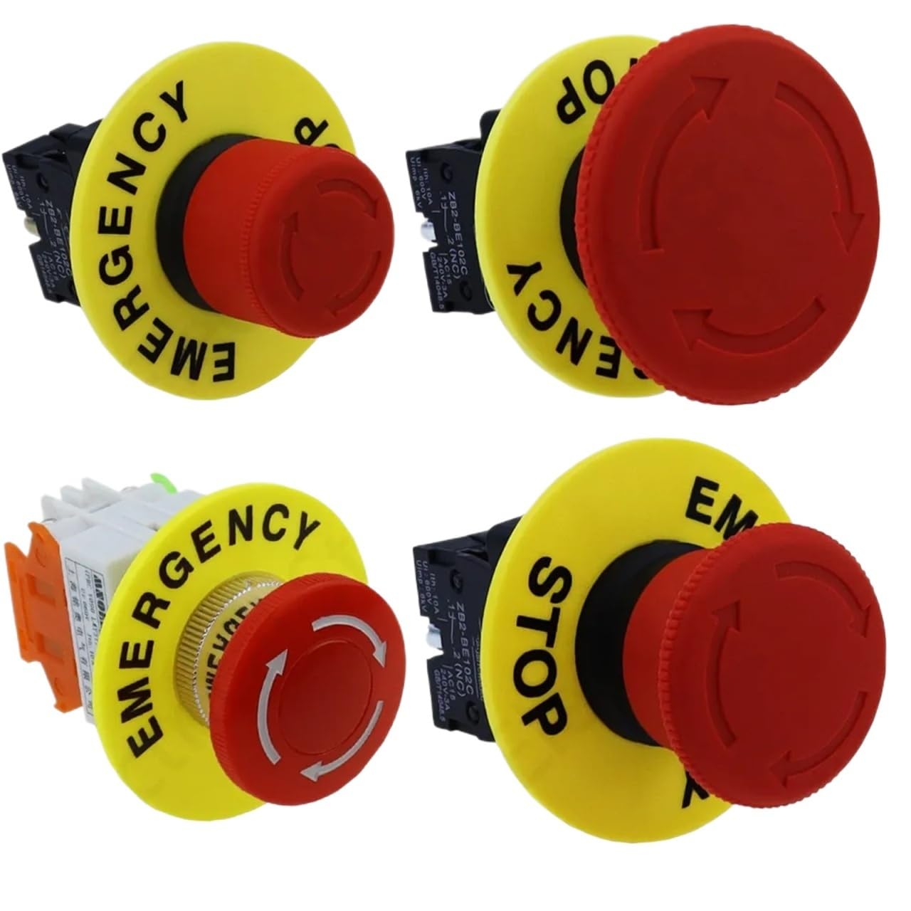 22 mm czerwona głowica grzybkowa wyłącznik awaryjny XB2 LAY37 NO/NC przełącznik alarmu 1 sztuka (czerwony)