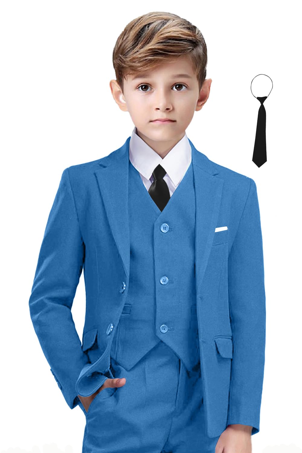 Suit for Boy Formal Slim Fit Tuxedo 5 Pieces Kids Toddler Wedding Outfit Blazer Pants Vest Set Boys Suits