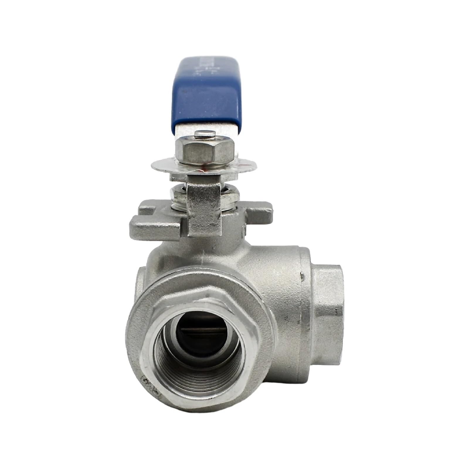 Valvula Seguridad Válvula de bola de tres vías de acero inoxidable 304 316, conector hembra de puerto completo BSP de 1/4" a 2", puerto T/L para agua y gas válvula reductora(1/2",SUS316_T TYPE)