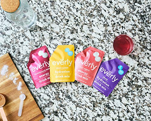 Everly Hydration - Drink Mix Powder, Sugar Free, Natural Sweeteners (Stevia & Organic Erythritol), No Calories, Keto Diet, Water Flavoring and Water Enhancer – Pouch, 30 servings (5 Pack)