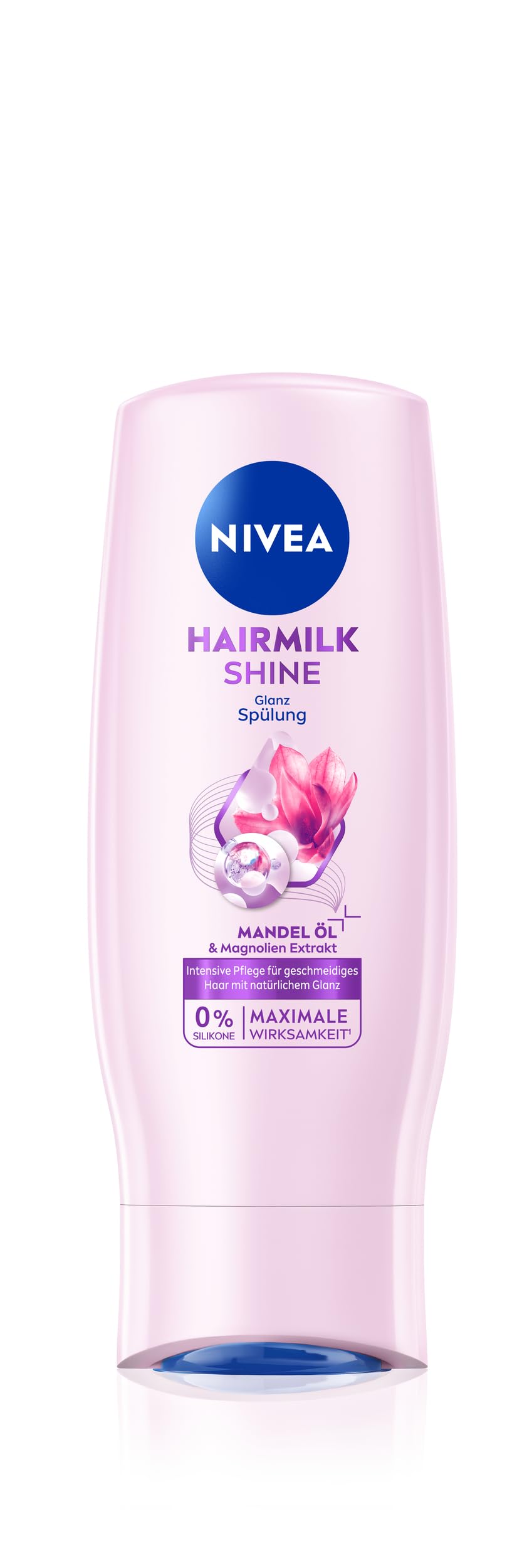 NIVEA Hairmilk Shine Glanz Spülung (200 ml), Haarspülung für glanzloses Haar, Conditioner für trockenes Haar mit Mandelöl und natürlichem Magnolien-Extrakt