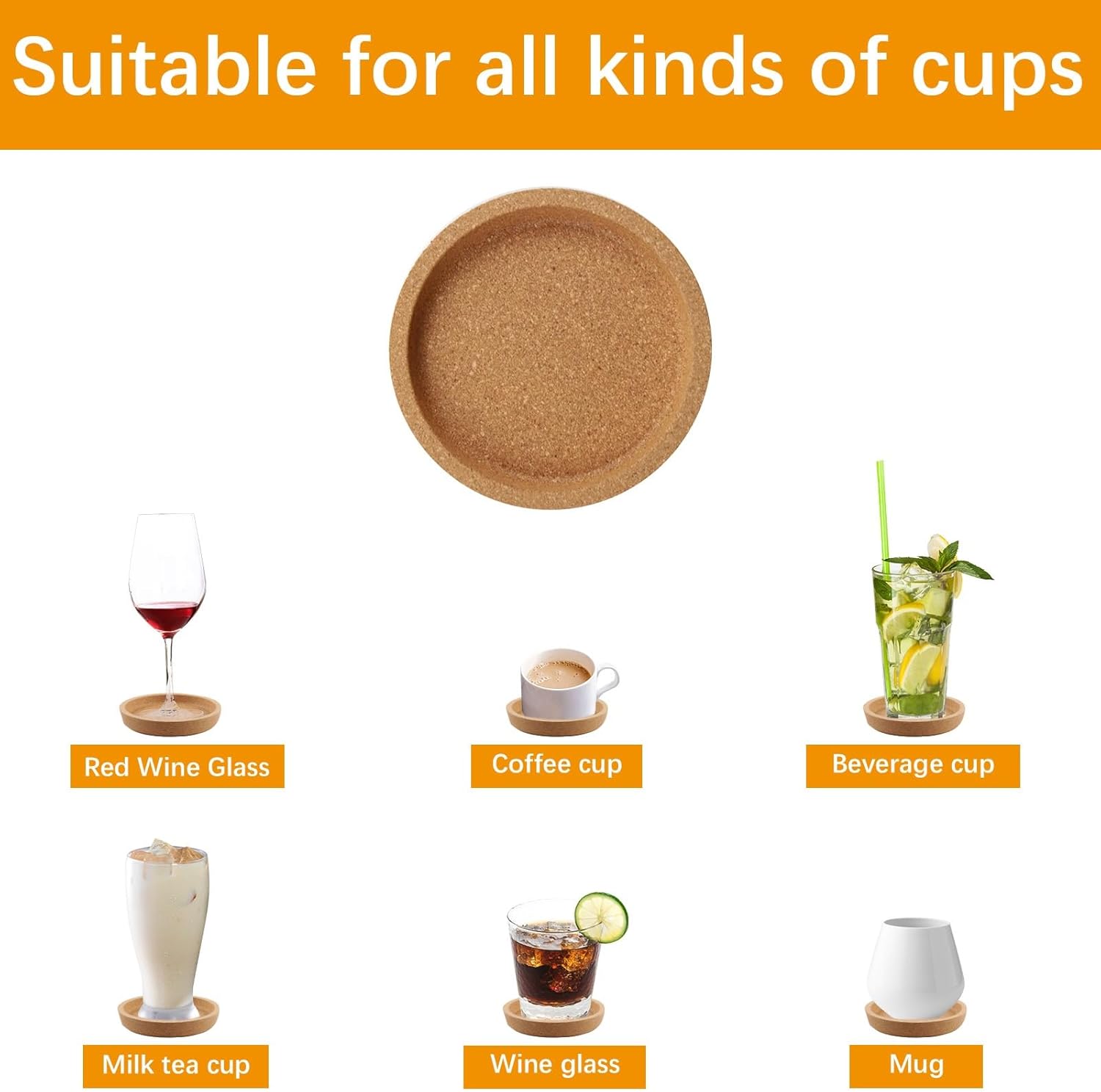 10 Pcs Cork Coasters with Lip,Protect Your Table from Beverage Leak-Proof Cork Cup Holder Bulk,Non-Slip, Heat-Resistant,Absorbent and Reusable Coasters for Drinks - Image 5