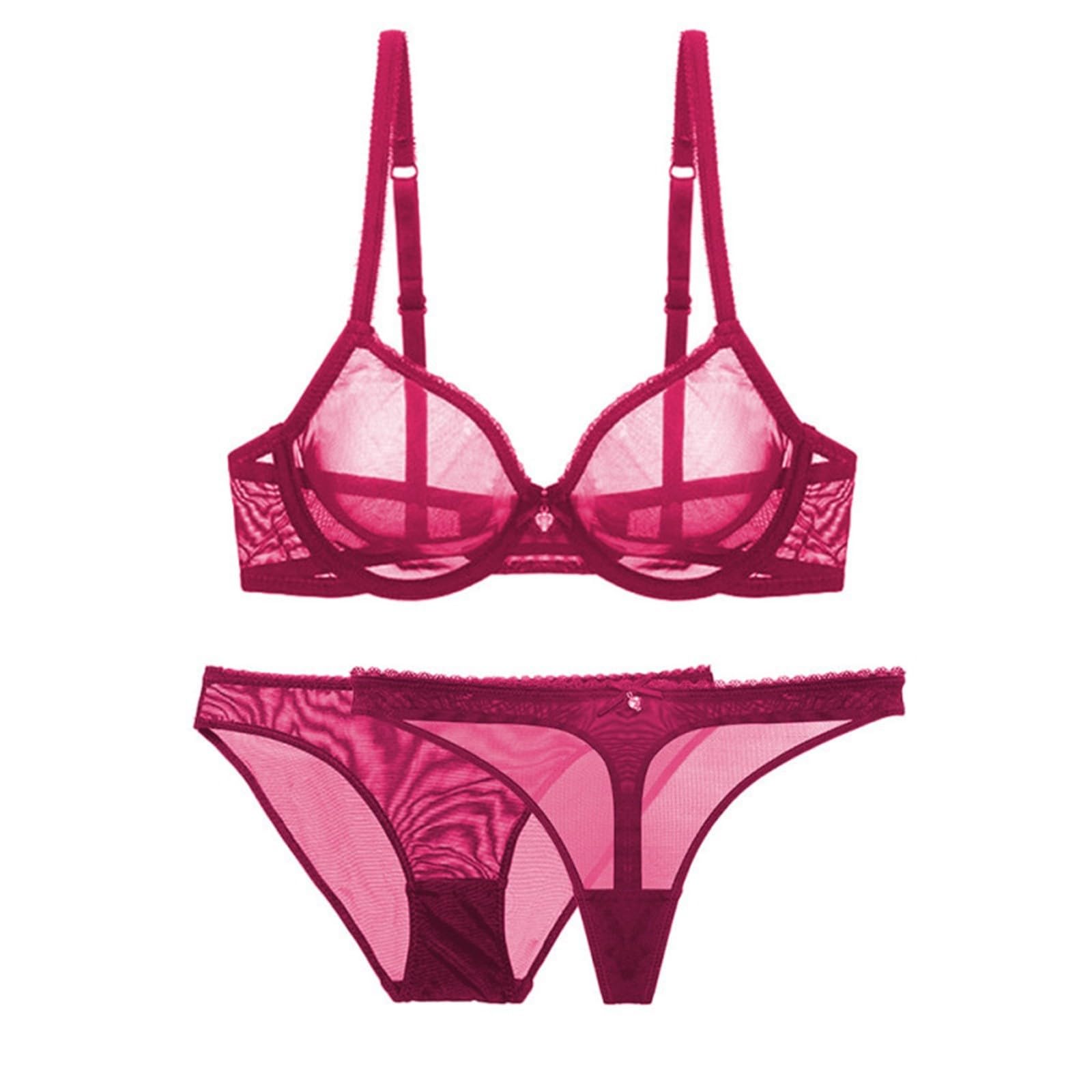 Lingerie érotique ouverte : ensemble push up dentelle transparente - 8