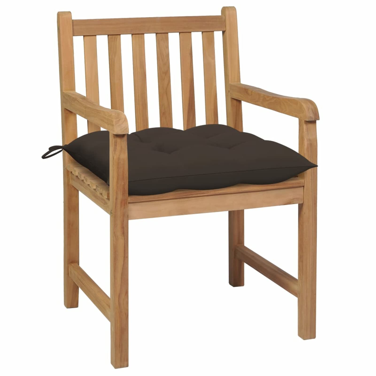 Homgoday Krzesła ogrodowe 2 szt. Drewno tekowe z poduszkami Szary Taupe Nowoczesny design Lekkie krzesła do użytku na zewnątrz, do ogrodu lub na taras Fotel z podłokietnikami i oparciem taupe