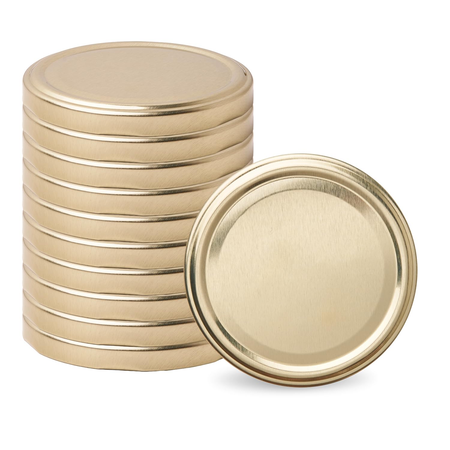 Deckel für gläser 66 mm, Schraubdeckel, Twist-Off-Deckel (Gold, 100 Stück)