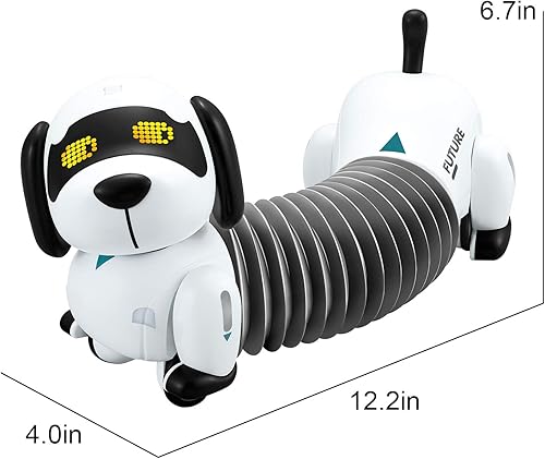 Miniatura 4 de Dollox Perro robot de perro salchicha con control remoto, robótico a control remoto, interactivo, inteligente, para caminar, bailar, juguete