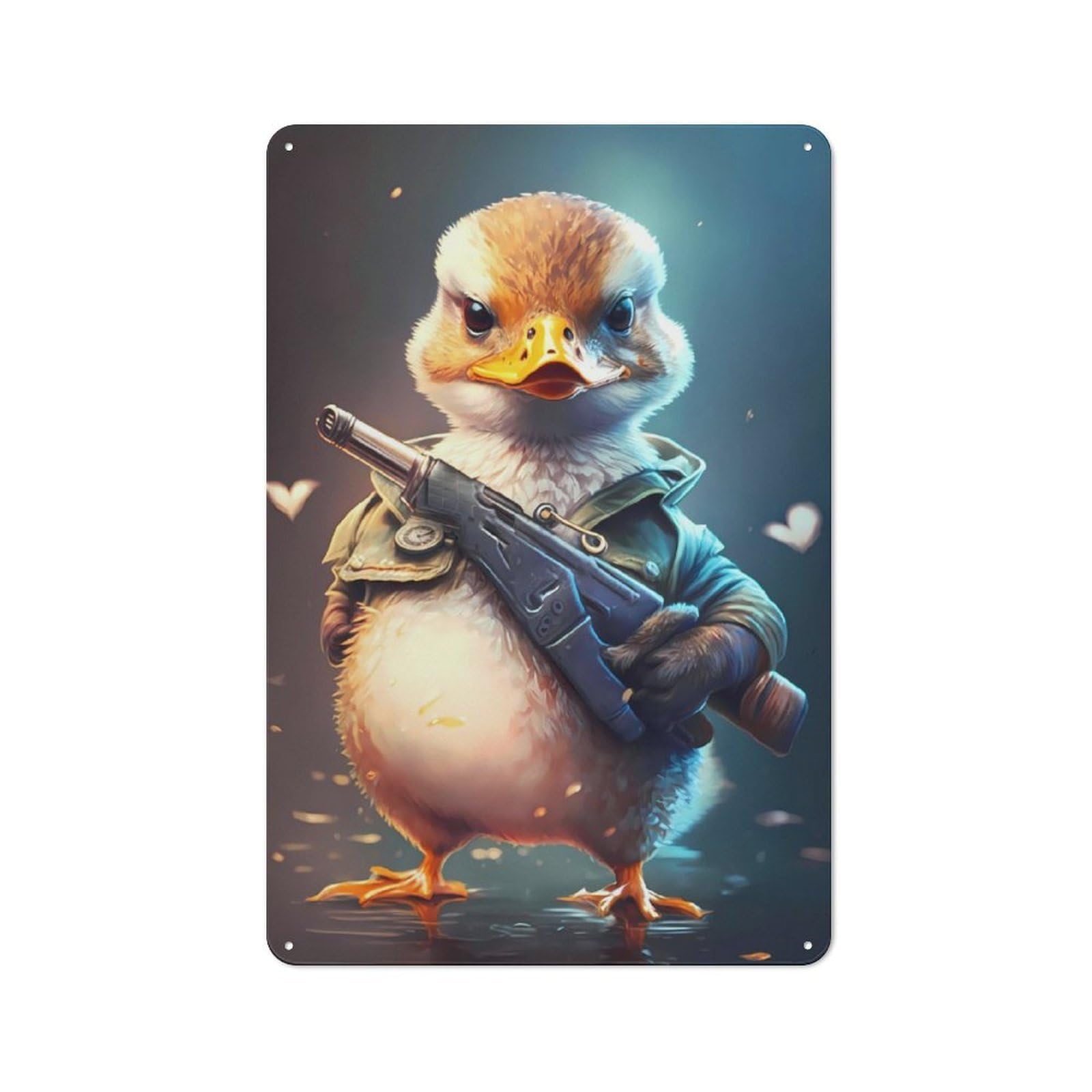 Junmoney Captain Baby Duck Vintage-Inspired Tin Sign 30X20cm For Garage Or Workshop, For Vintage Wall Decor Fans, For Metal Sign Collectors