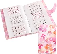 Vista 9 de 1 pieza libro de almacenamiento de calcomanías transparentes de 40 ranuras, organizador de calcomanías de uñas para coleccionar calcomanías, libro