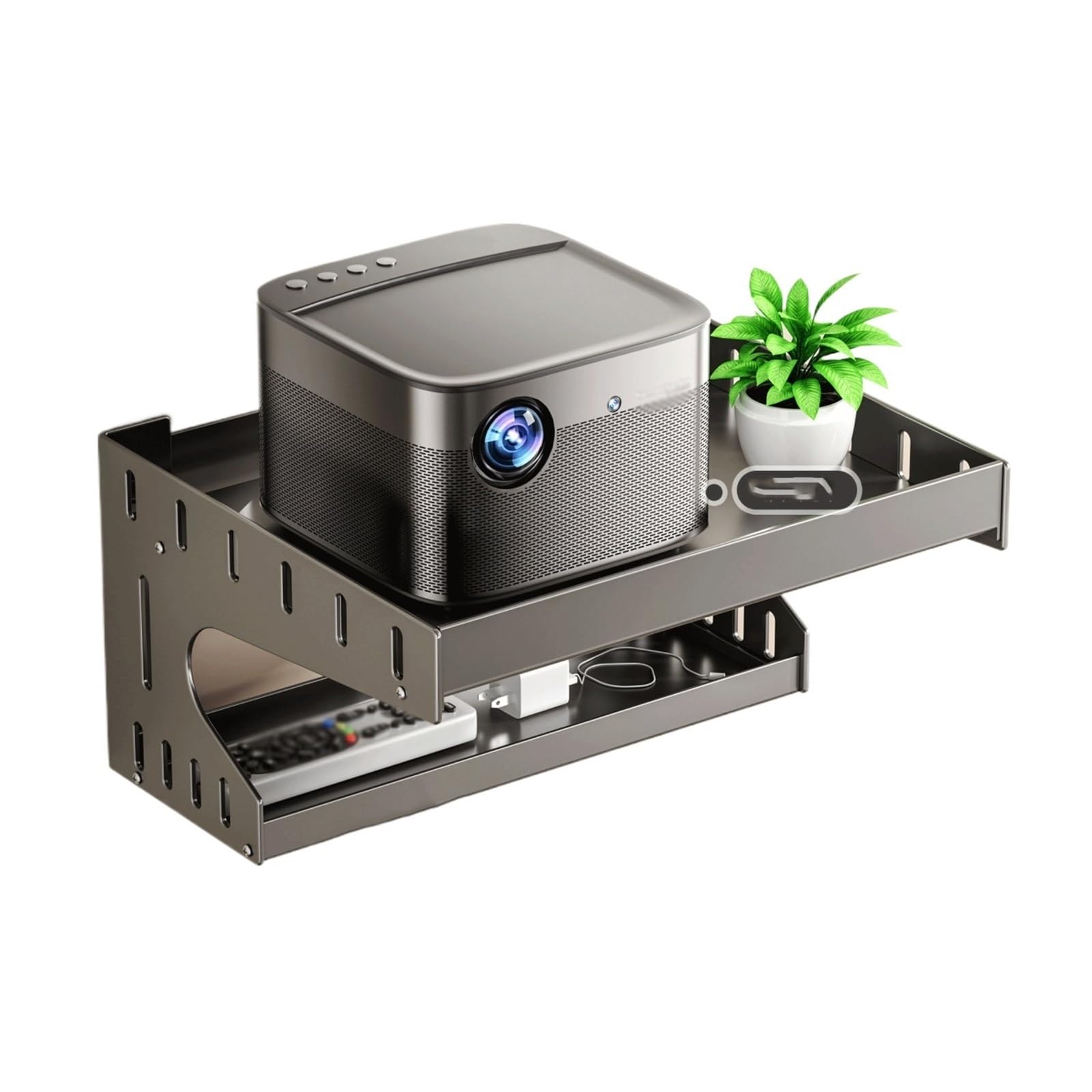 ZENY896V Projector Wall Mount Projector Mounts, Double-tier Wall, Bedside Stands, And Storage Racks Projector Hanger(Large)