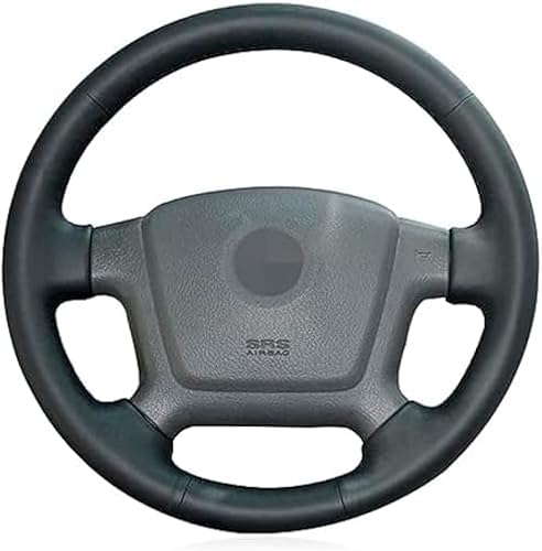 Car Hand Sewing Steering Wheel Cover for Kia Cerato 2005-2012 for Spectra Spectra5 2004-2009 Blue Thread Breathable Anti-Slip Leather Steering Wheel