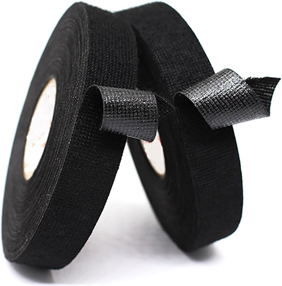 Fеаturеd Prоduсt Comidox 19mm x 15M Automotive Harness Velvet Tape Black Cloth Velvet Tape Adhesive Insulation Heat Resistant Tape 5 rolls
