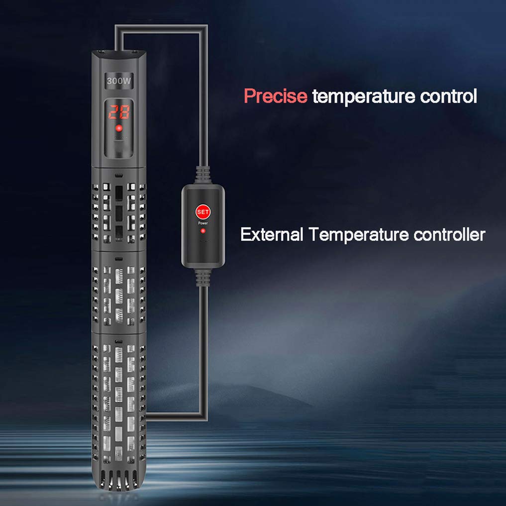 Réchauffeur Submersible pour Aquarium, réchauffeur de réservoir de Poissons d'aquarium, Tube en Verre de Quartz fabriqué, température constante Automatique (50-500 Watt)