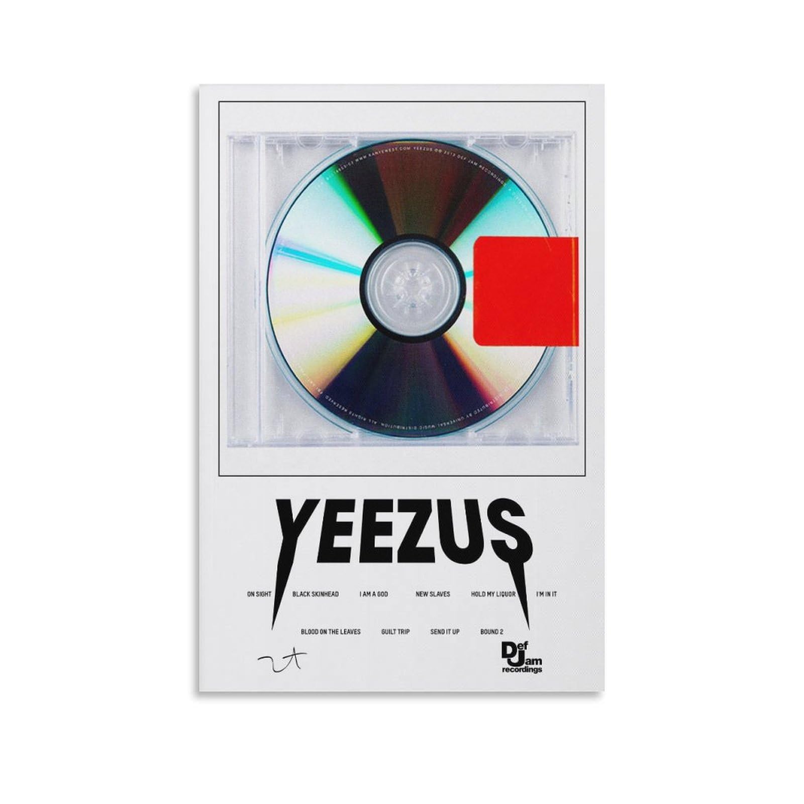 Amazon.com: DJCN RBV Yeezus Polaroid Tracklist Poster Yeezus