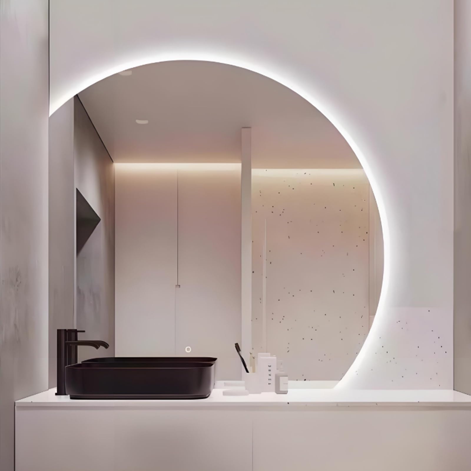Miroir coiffeuse LED 60 cm tactile avec éclairage variable et antibuée