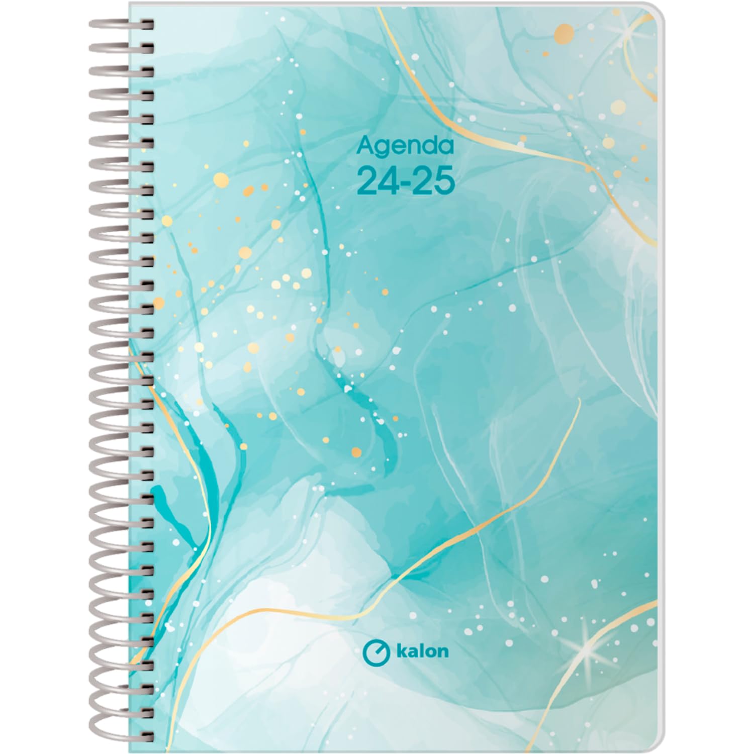 Dohe - Agenda Escolar 2024 2025 - Día por Página, Tamaño A5 (15x21 cm), Cierre de Anillas, Español e Inglés, Septiembre a Junio, Material Escolar - KALON Jade
