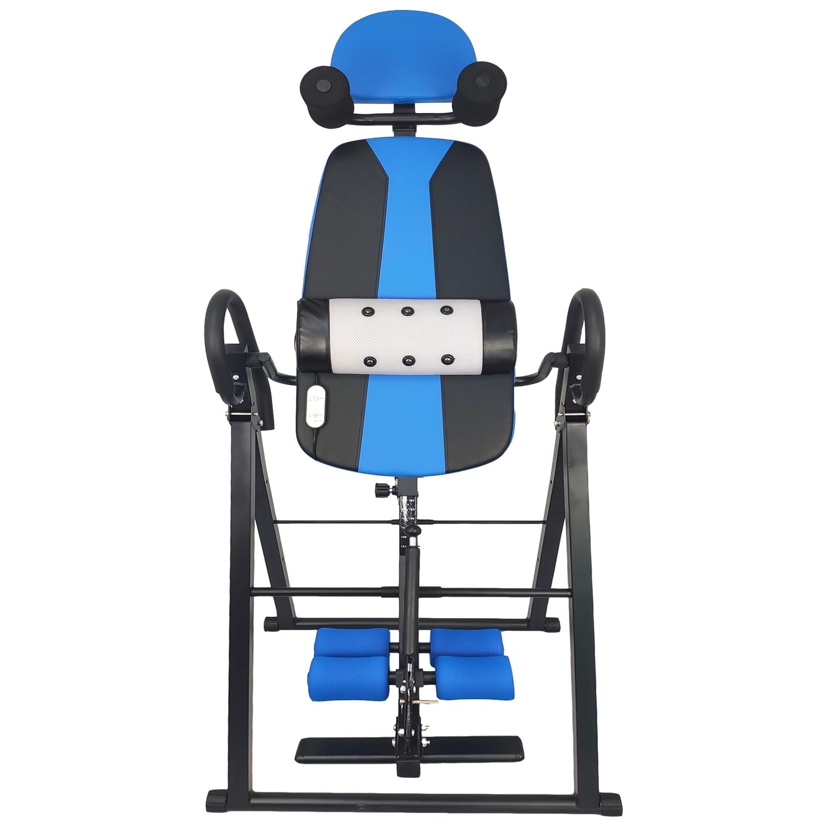 Foldable Heavy Duty 350 lbs Capacity Inversion Table with Removable Shoulder Rest and Lumbar Support, with Heat and Massage, New Package