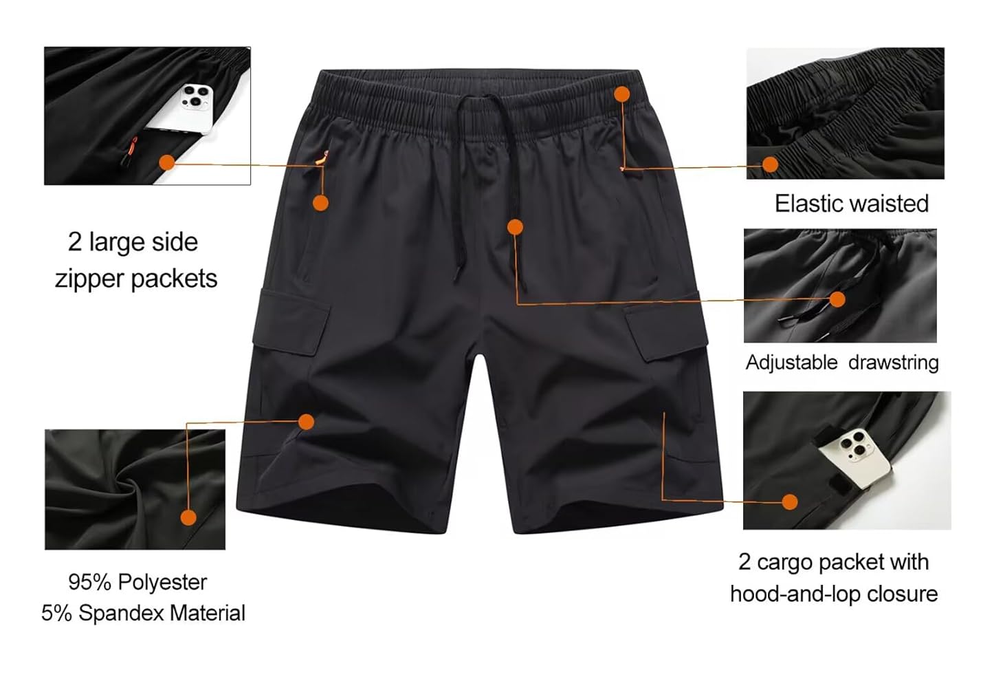【ANDAR】 Urban Active Cargo Culotte Shorts / 追跡付 MNML Active Cargo Shorts Black | Parallel