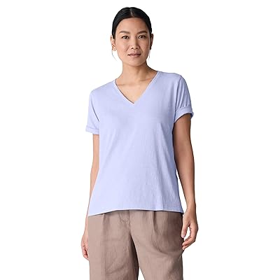 Eileen Fisher V Neck Short Sleeve T Shirts Women