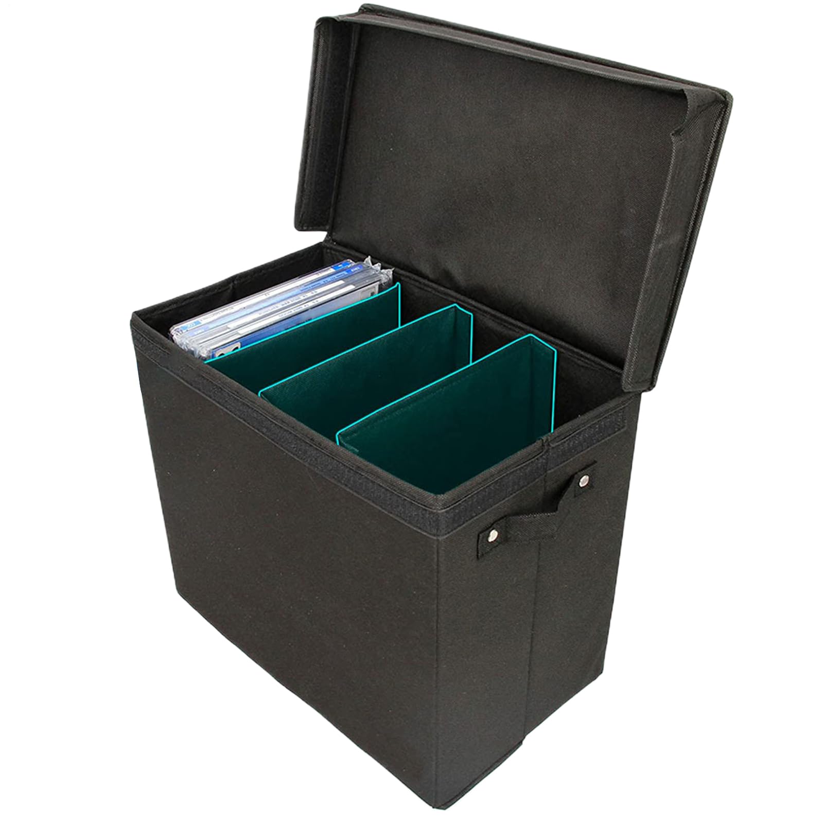 Boîte De Rangement Bande Dessinée BD,Étuide Stockage Pour BD De Collection Avec 3 Séparateurs - Organisateur Portable Avec Poignées Pour Photos, Jouets Et Albums