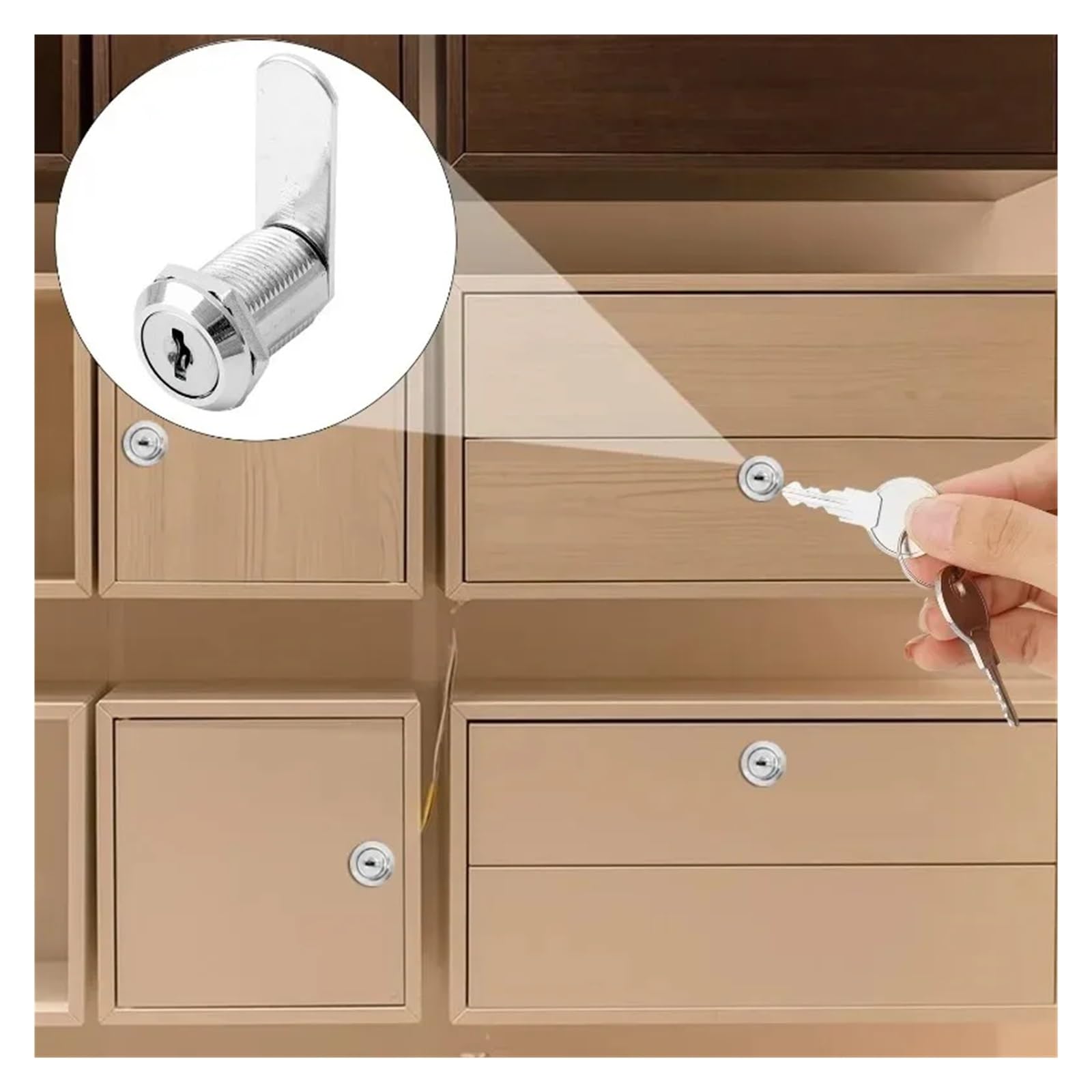 Schrankschlösser, 1/5 Sets Schubladen-Zungenschlösser, multifunktionale Zinklegierung, Schrank, Briefkästen, Cam Locker