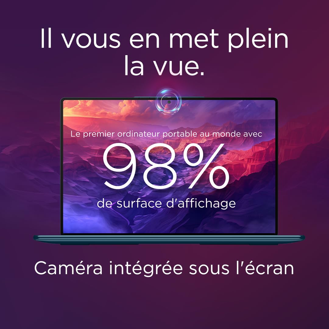 Lenovo Yoga Slim 9 14ILL10 - Ordinateur Portable 14'' 4K OLED WQUXGA Tactile Copilot+ (Intel Ultra 7 258V, RAM 32Go, SSD 1To, Intel Arc Graphics 140V, Windows 11 Home) Clavier AZERTY - Tidal Teal
