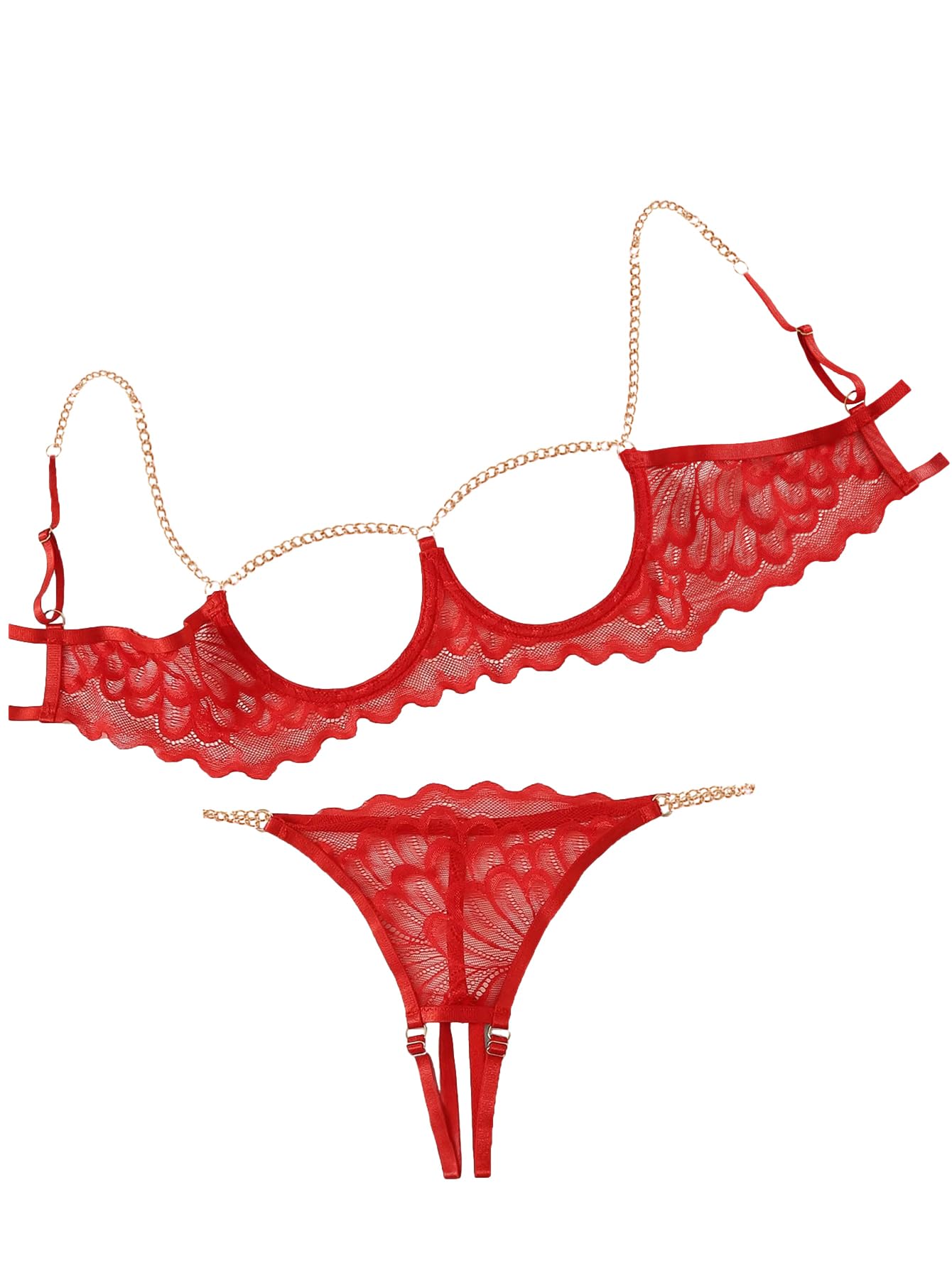 Lilosy Sexy Lingerie Set 2 Piece Women Bra and Panty 3XS-5XL
