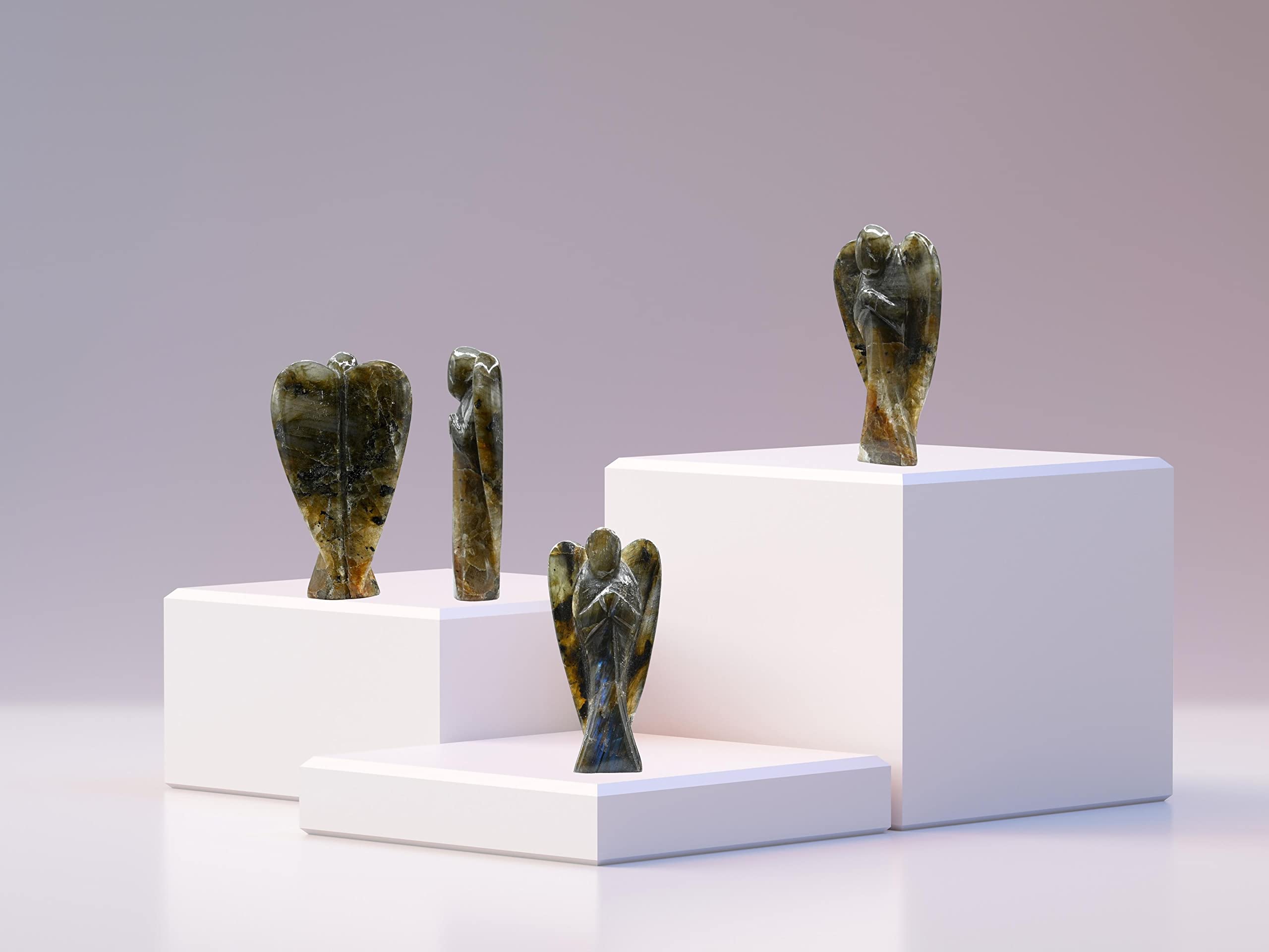 Amazon.co.jp: ラブラドライト クリスタル 守護天使置物 オーナメント