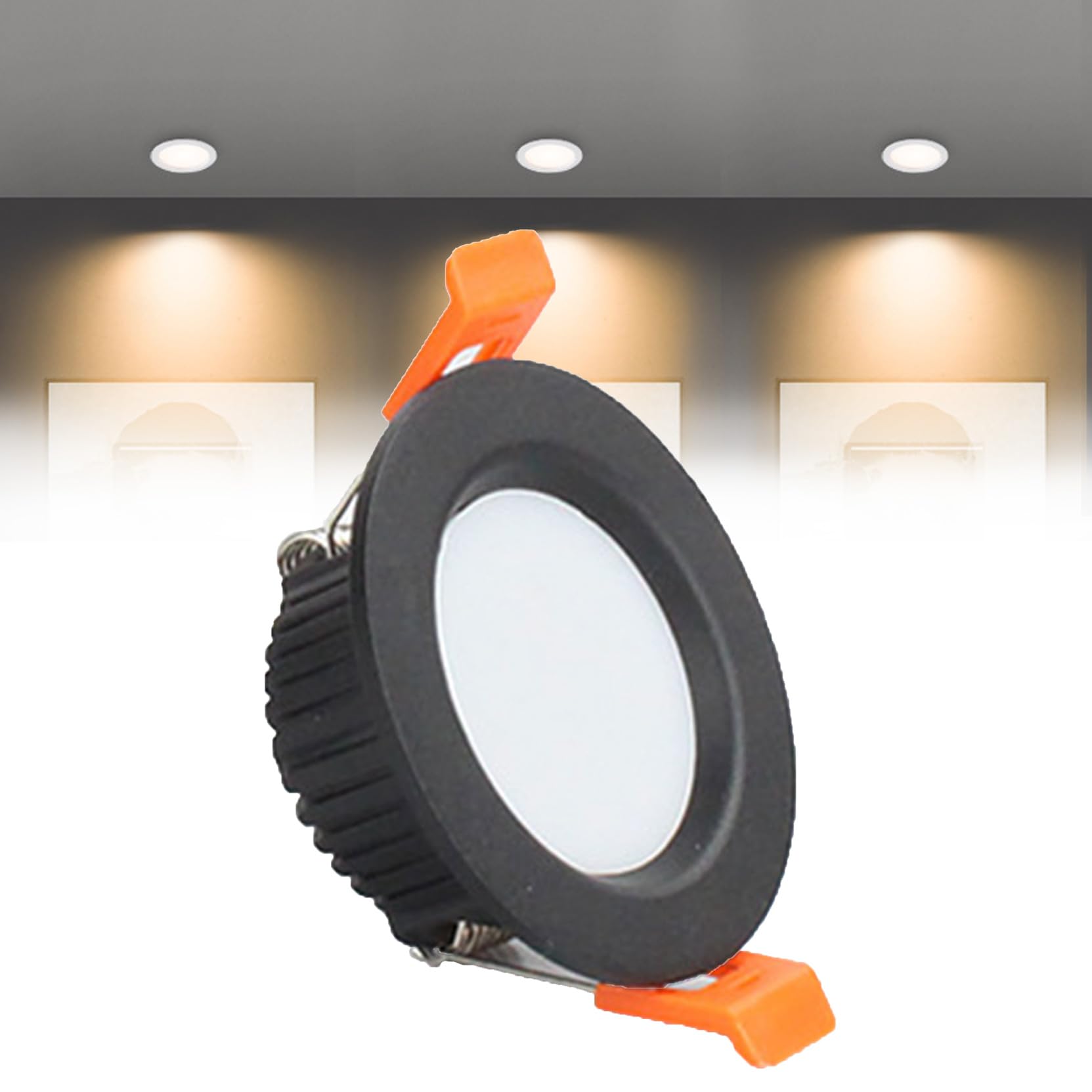 Syibelters 5W LED Recessed Ceiling Lights 100mm, Warm White 3000K 5W 240LM, Cut Φ70-75mm, AC110-240V Ultra Slim Downlights, LED Panel Light for Living Room Hallway, 1 Pack